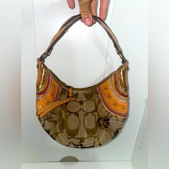 Rare🔥 Vintage coach crescent bag hobo bag half moon bag y2k bag - Picture 10 of 10